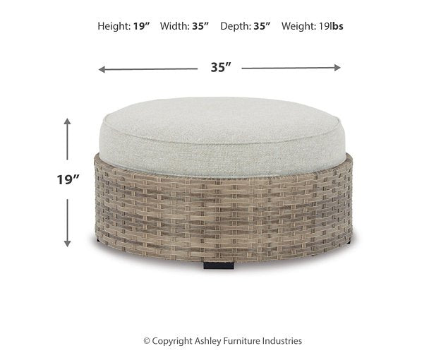 Calworth Outdoor Ottoman with Cushion - Pull Up A Couch