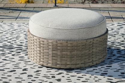 Calworth Outdoor Ottoman with Cushion - Pull Up A Couch