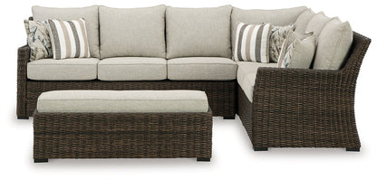 Brook Ranch Outdoor Sofa Sectional/Bench with Cushion (Set of 3) - Pull Up A Couch