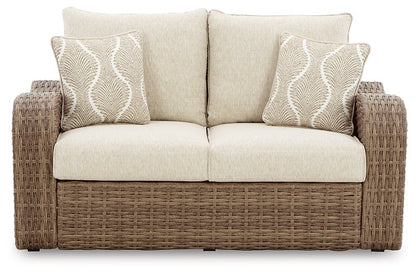 Sandy Bloom Outdoor Loveseat with Cushion