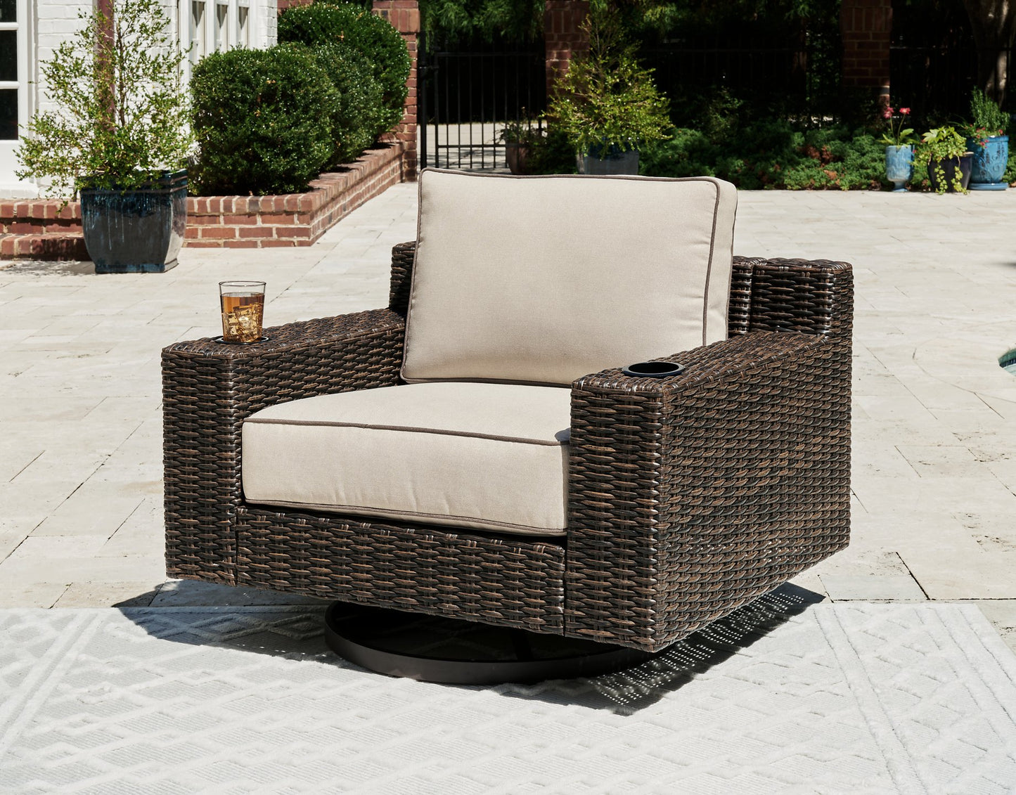 Coastline Bay Outdoor Swivel Lounge with Cushion - Pull Up A Couch