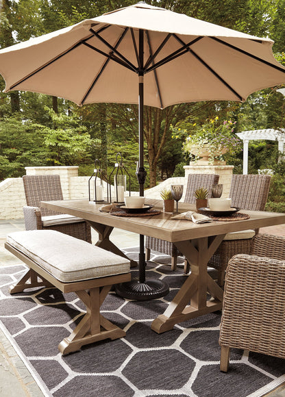 Beachcroft Dining Table with Umbrella Option - Pull Up A Couch