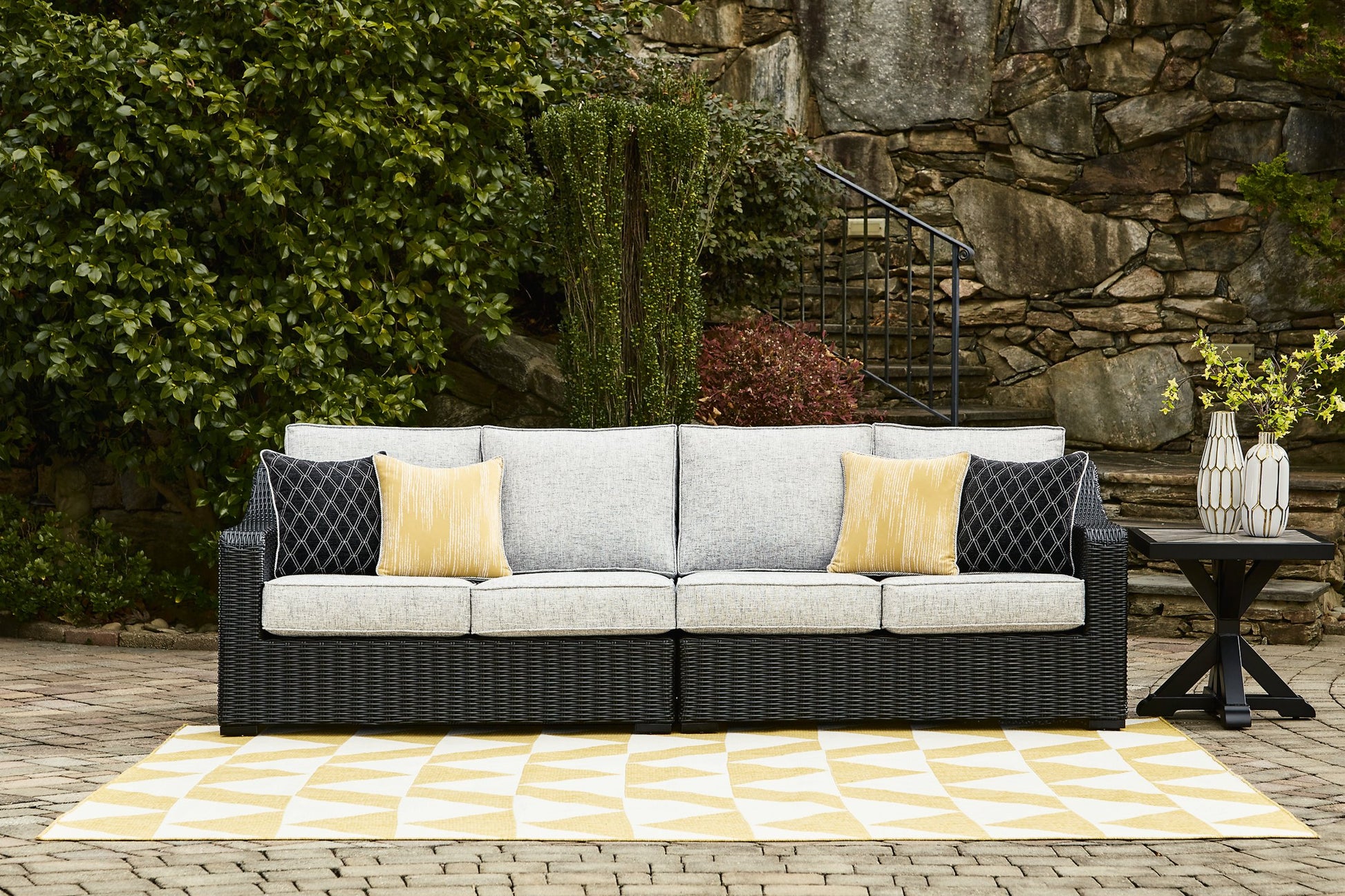 Beachcroft 2-Piece Outdoor Loveseat with Cushion - Pull Up A Couch