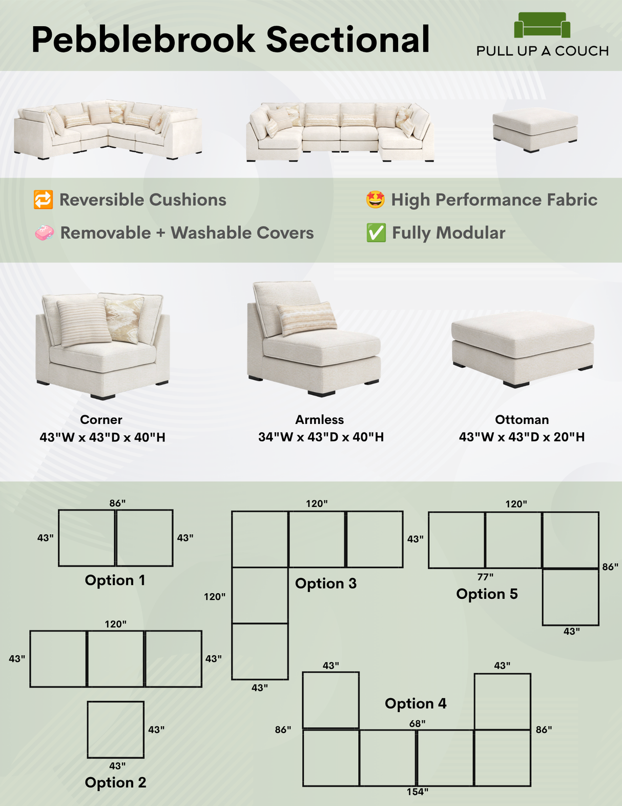 Pebblebrook 2pc Modular Sofa