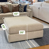 Behold Home Sequoia Accent Ottoman showing its compact wooden frame and plush upholstered top for stylish seating.
