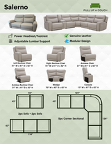Ashley Furniture Salerno power reclining sofa set, featuring plush fabric, padded armrests, and reclining seats for ultimate comfort.