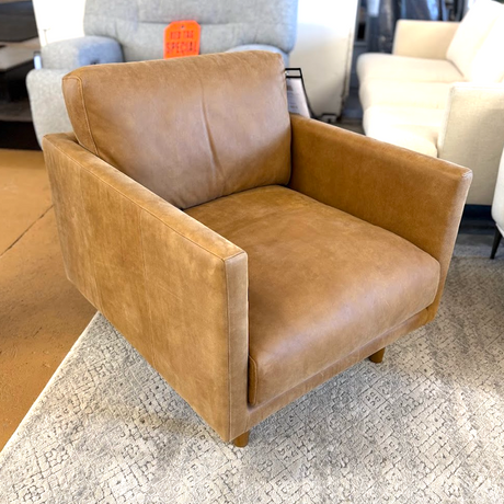 30" Genuine Leather Lounge Chair (Dakota Tan) - Pull Up A Couch