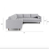 107" Tufted Corner Sectional - Stone Gray - Pull Up A Couch