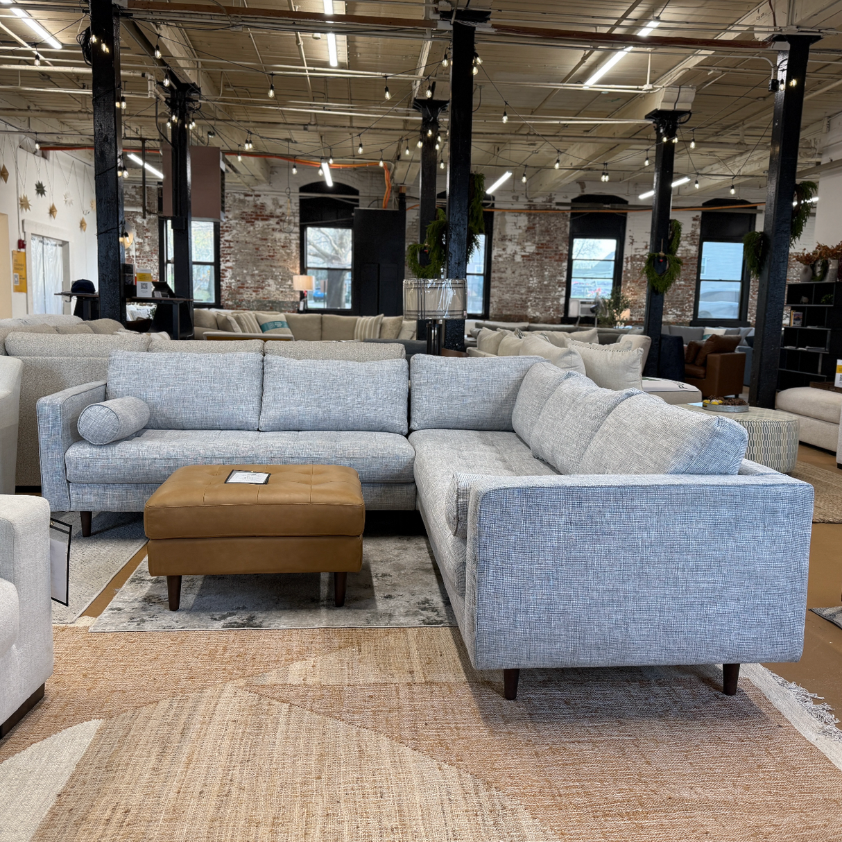 107" Tufted Corner Sectional - Stone Gray - Pull Up A Couch