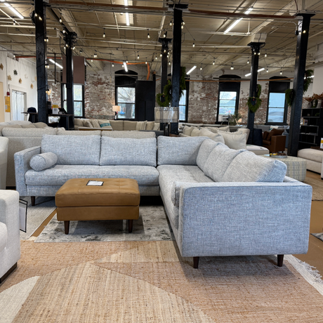 107" Tufted Corner Sectional - Stone Gray - Pull Up A Couch