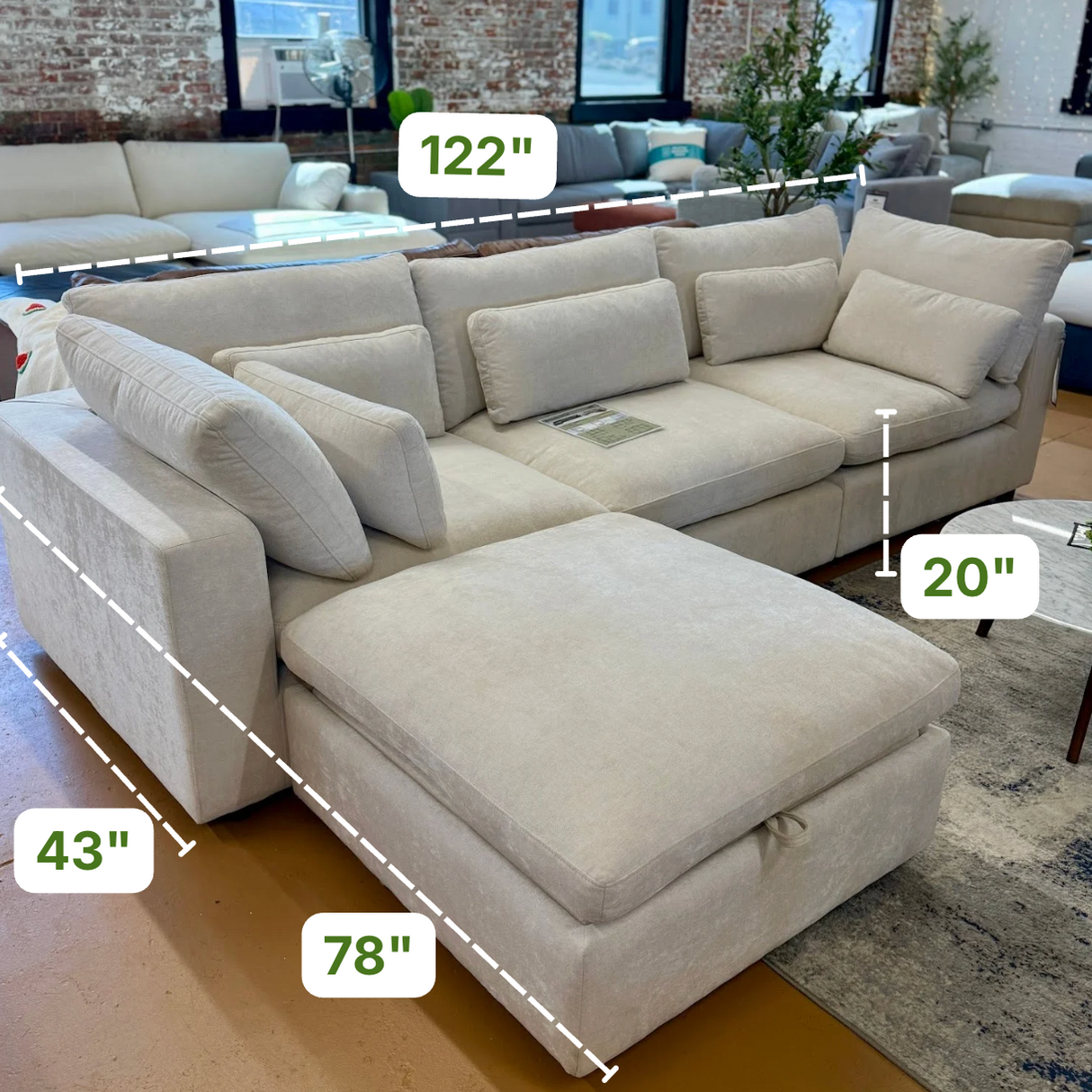 Serenity Cloud 4pc Sectional w/Storage Ottoman - Pull Up A Couch