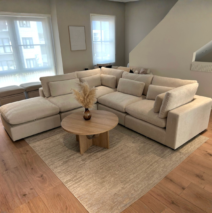 Serenity Cloud 5pc Sectional w/Storage Ottoman