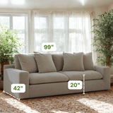 Ashley Furniture Nova Cloud Sofa in a modern living room setting, showcasing its plush cushions and sleek design.