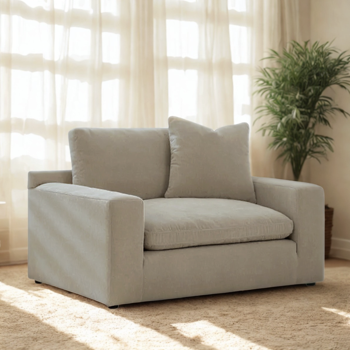 Oversized Nova Cloud Chair by Ashley Furniture with plush fabric, wide seating, and modern design for comfortable lounging.