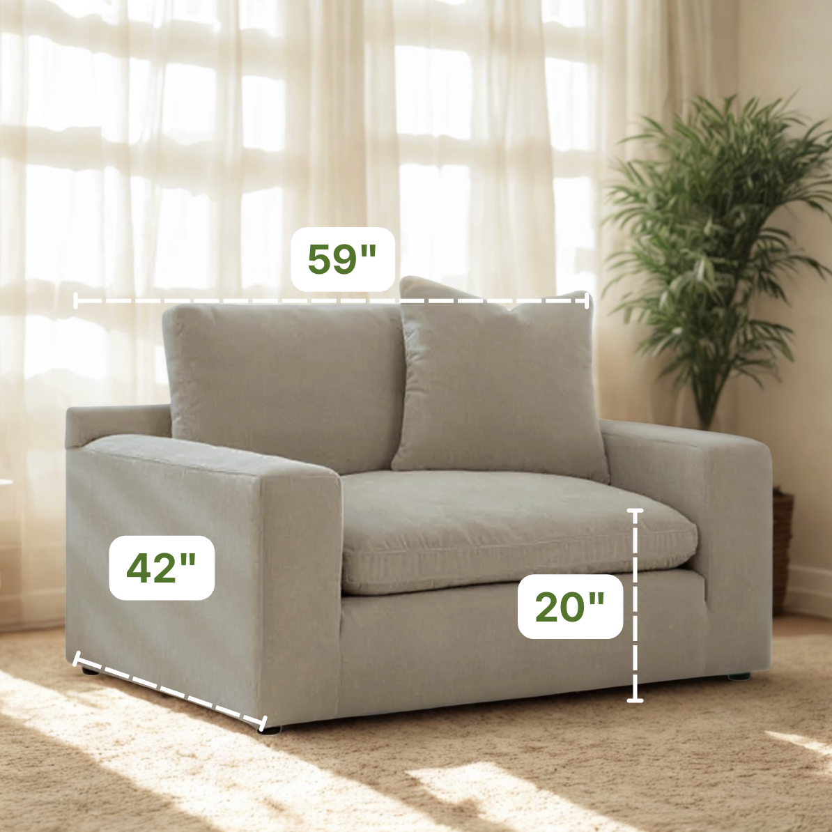 Large Nova Cloud oversized chair by Ashley Furniture with plush fabric and a modern design, shown in a cozy living room setting.