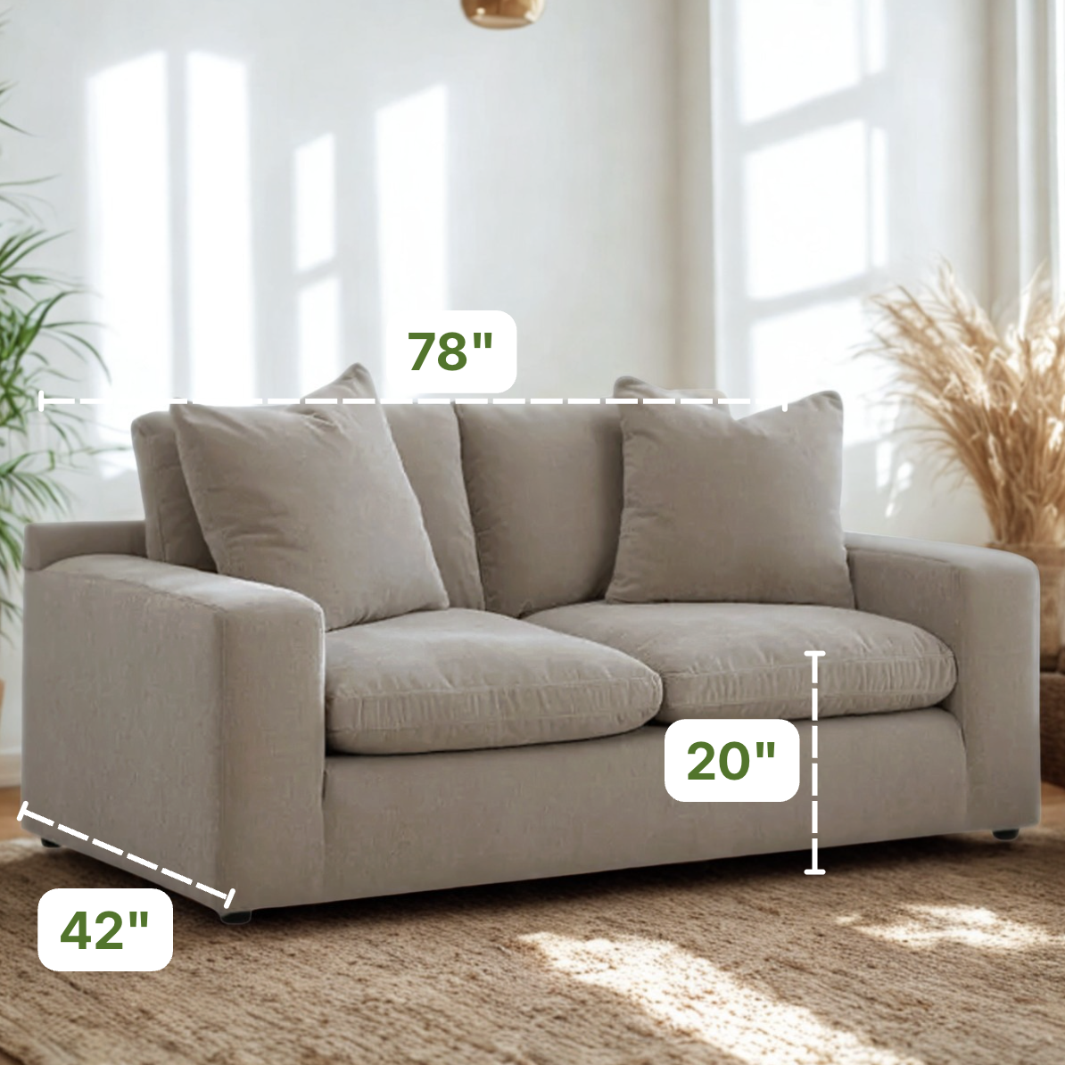 Ashley Furniture Nova Cloud loveseat, plush fabric, modern design with cushioned armrests and cozy seating, ideal for living rooms.
