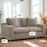 Ashley Furniture Nova Cloud loveseat, plush fabric, modern design with cushioned armrests and cozy seating, ideal for living rooms.