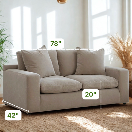 Ashley Furniture Nova Cloud loveseat, plush fabric, modern design with cushioned armrests and cozy seating, ideal for living rooms.