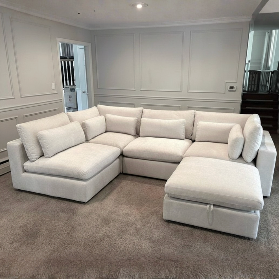 Serenity Cloud Sectional w/Storage Ottoman (5pc)