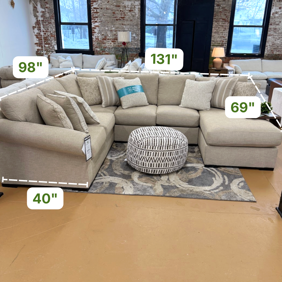 Ashley Furniture Lennox corner sectional with chaise, featuring plush upholstery and a modern design for comfortable living spaces.