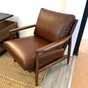28.5" x 32.5" Armed Leather Lounge Chair (Walnut/Indiana Brown) - Pull Up A Couch