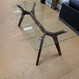 71" Rectangular Glass-Top Dining Table (Walnut) - Pull Up A Couch