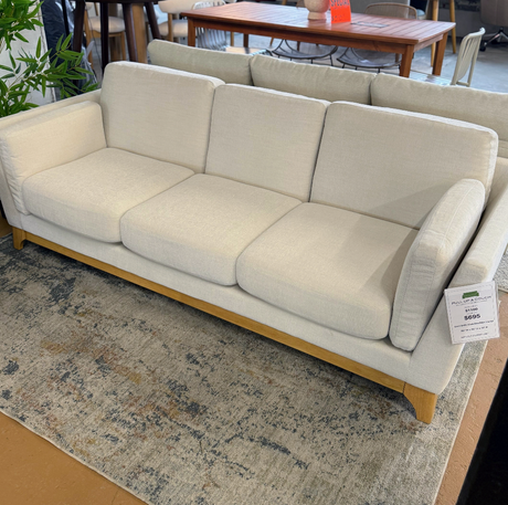 83" Sofa w/Wood Frame (Buckler Ivory) - Pull Up A Couch