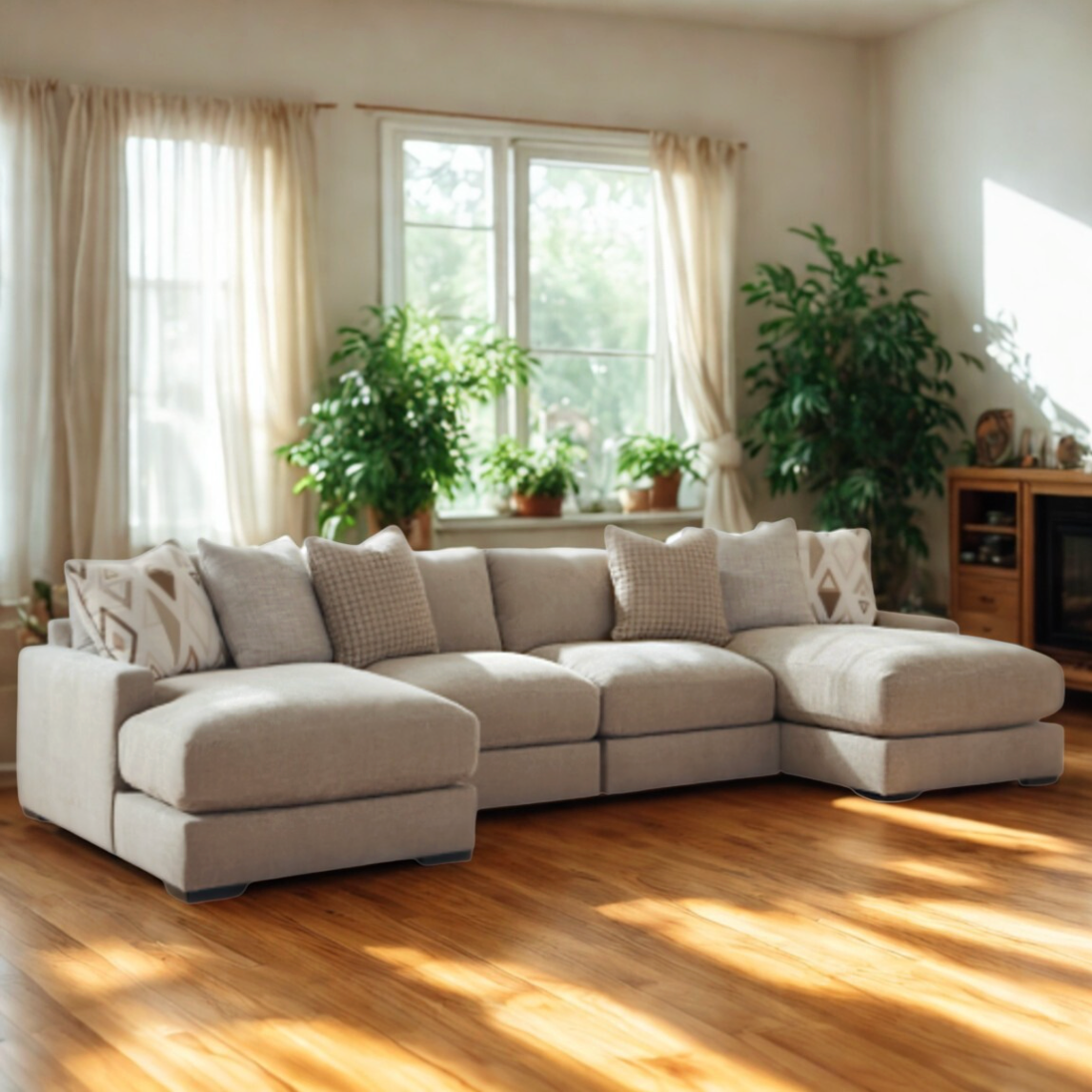 Riverview Sectional Sofa Double Chaise Pit (4pc) - Pull Up A Couch