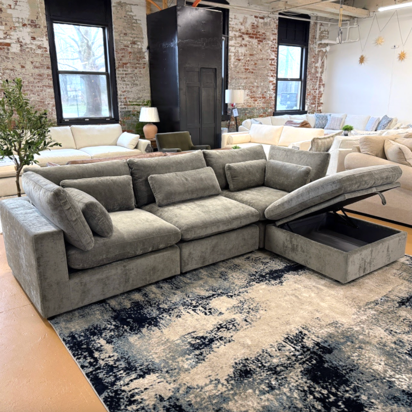 Serenity Cloud 4pc Sectional w/Storage Ottoman - Pull Up A Couch