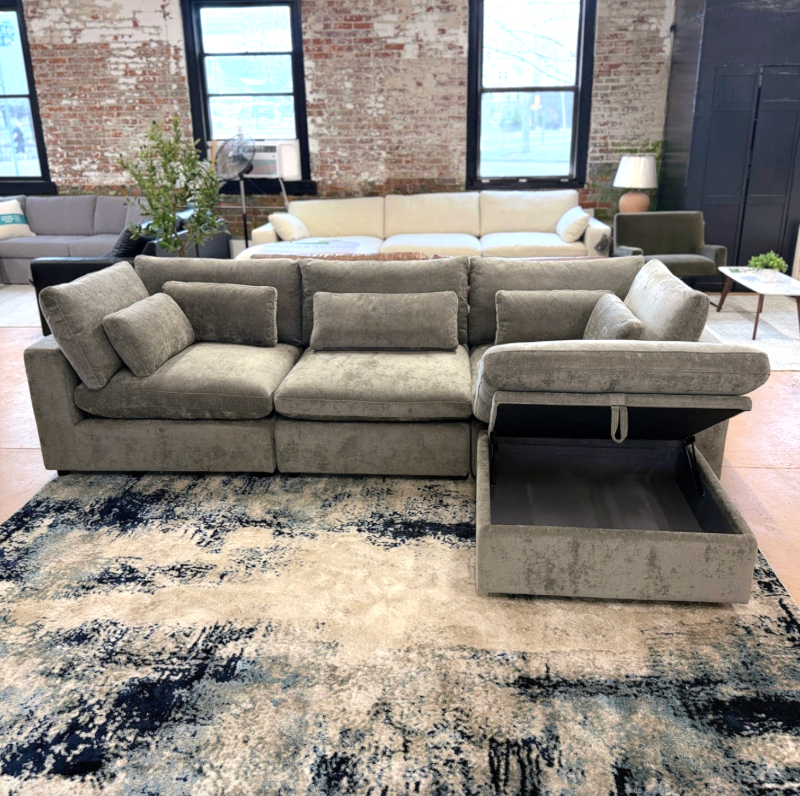 Serenity Cloud 4pc Sectional w/Storage Ottoman - Pull Up A Couch