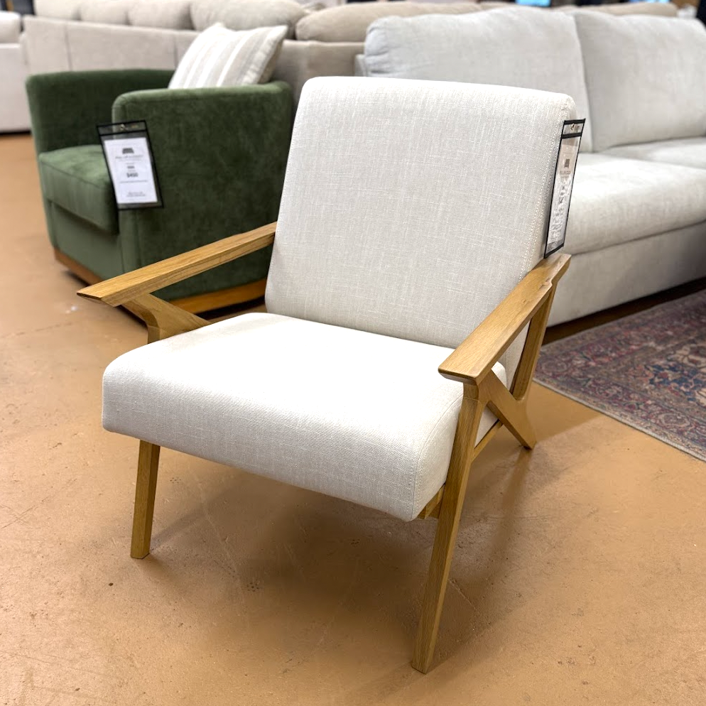 26" Lounge Chair (Oak/Welsh Taupe) - Pull Up A Couch