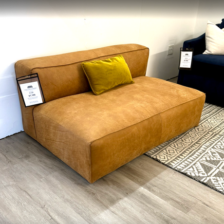 56" Genuine Leather Loveseat (Rawhide Tan) - Pull Up A Couch