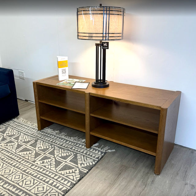57" Short MCM Bookcase (Smoked Oak) - Pull Up A Couch