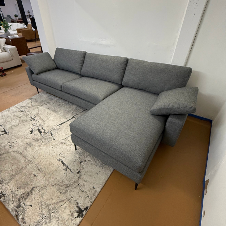 114" Reversible Sectional w/ Chaise (Gravel Gray) - Pull Up A Couch