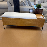 53" MCM-Style Bench (Oak/Everest Gray) - Pull Up A Couch