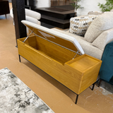 53" MCM-Style Bench (Oak/Everest Gray) - Pull Up A Couch