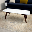 Rectangular Coffee Table w/ Marble Top (Walnut) - Pull Up A Couch