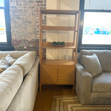 33" Wide Shelving Unit w/ Storage (Natural Oak) - Pull Up A Couch