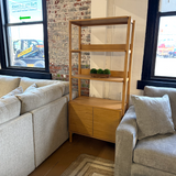 33" Wide Shelving Unit w/ Storage (Natural Oak) - Pull Up A Couch