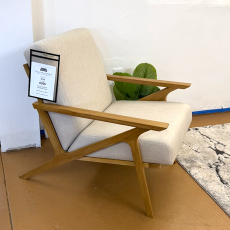26" Lounge Chair (Oak/Welsh Taupe) - Pull Up A Couch