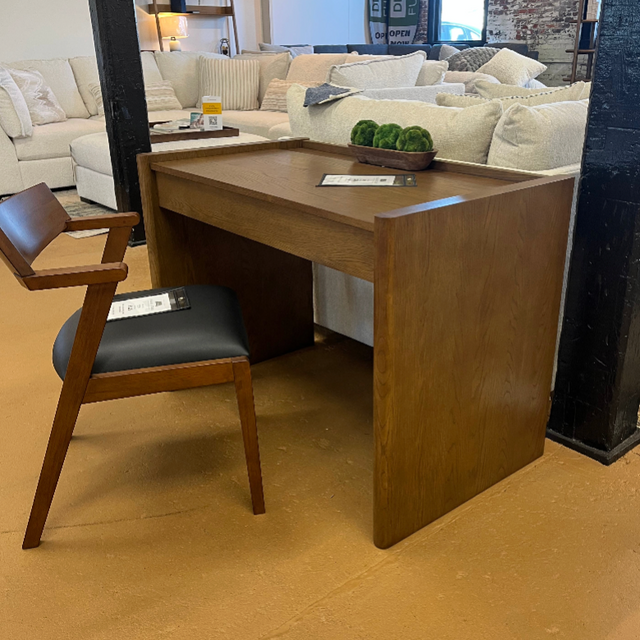44" Wide Smoked Oak Desk (Adjustable Height) - Pull Up A Couch