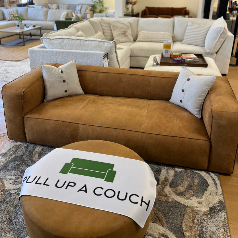 92" Genuine Leather Sofa (Rawhide Tan) - Pull Up A Couch