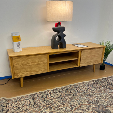 63" Low Media Unit (Oak) - Pull Up A Couch