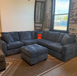 LoungeCraft 5pc Corner Sectional + Ottoman (Blue) - Pull Up A Couch