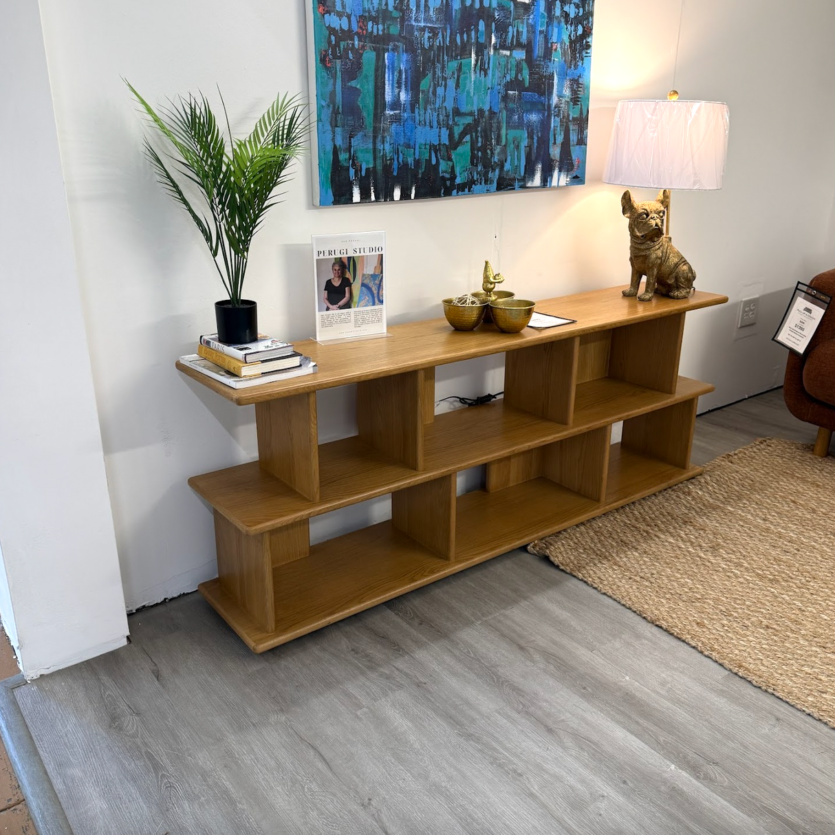72" MCM Bookcase (Natural Oak)