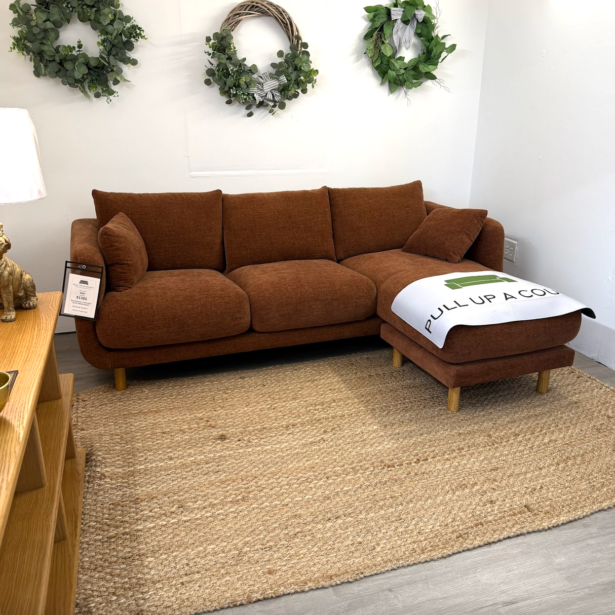 90" Sectional w/ Reversible Chaise (Hestia Caramel)