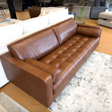 88" Genuine Leather MCM Sofa (Taos Brown)
