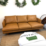 83.5" Genuine Leather Sofa (Bella Caramel)