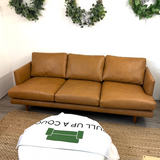 83.5" Genuine Leather Sofa (Bella Caramel)