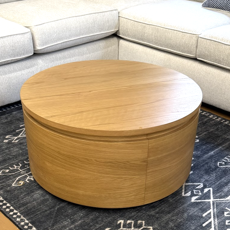 MCM-Style Storage Coffee Table (Natural Oak)